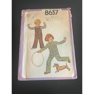 00606 - VTG Simplicity‎ 8637 Child Size 6 Overalls Jacket Sewing Pattern UNCUT